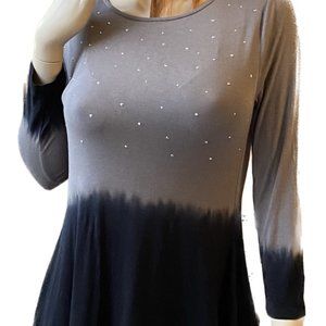 NWOT - Ombre Black and Gray Top with Cool Sequins - Size SMALL